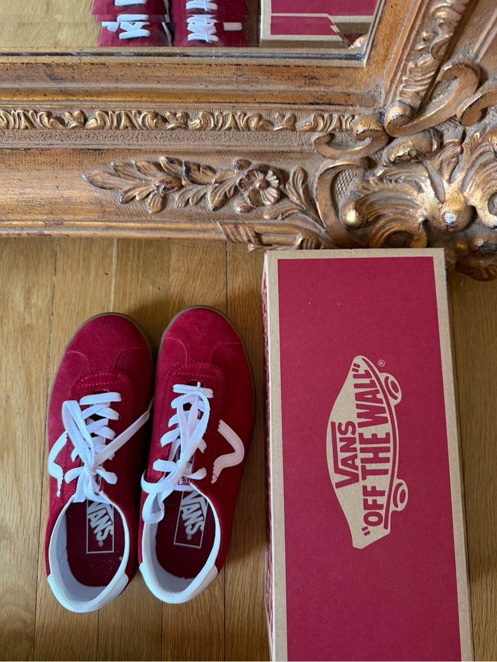 Burgundy Low Sport Suede Vans Sneakers - Picture 9 of 10
